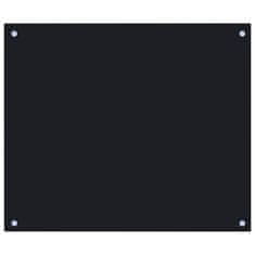 Vidaxl Kuhinjska zaščitna obloga črna 70x60 cm kaljeno steklo