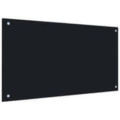 Vidaxl Kuhinjska zaščitna obloga črna 90x50 cm kaljeno steklo