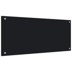 Vidaxl Kuhinjska zaščitna obloga črna 90x40 cm kaljeno steklo