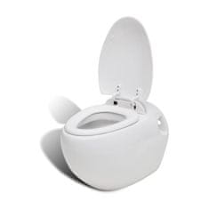 Vidaxl Set Stenska / Viseča WC Školjka + Bide iz Bele Keramike