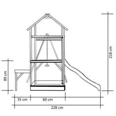 Vidaxl Zunanje igralo 238x228x218 cm impregnirana borovina