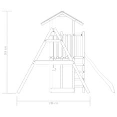 Vidaxl Otroško igrišče s plezališči, tobogani in gugalnicami, les