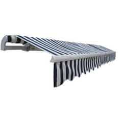 Vidaxl Zložljiva tenda z motorjem 400 cm modro/bela
