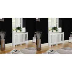 shumee Pokrovi za radiatorje 2 kosa MDF 112 cm beli