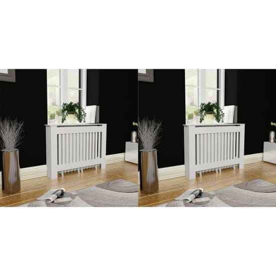 Greatstore Pokrovi za radiatorje 2 kosa MDF 112 cm beli