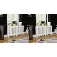 Vidaxl Pokrovi za radiatorje 2 kosa MDF 152 cm beli