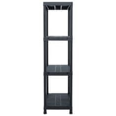 Vidaxl Stojala s policami 2 kosa plastika 60x30x138 cm črna