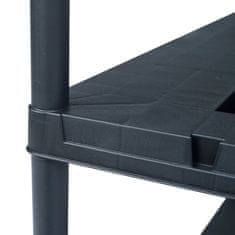 Vidaxl Stojala s policami 2 kosa plastika 260 kg 90x40x180 cm črna