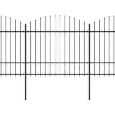 Vidaxl Ograjni paneli z bodicami, jekleni, (1,5-1,75) x 17 m, črni