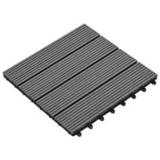 Vidaxl WPC Ploščice 30 x 30 cm 11 kosov za 1 kvadratni meter Sive barve