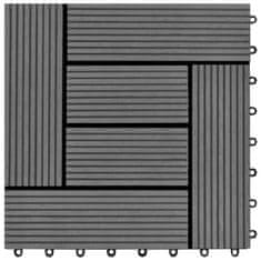 shumee 11 kosov 30 x 30 cm sivih zunanjih ploščic WPC 1 m2