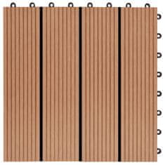 Vidaxl Talne plošče 22 kosov 30x30 cm 2 m2 WPC barva tikovine