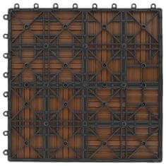 Vidaxl Talne plošče 22 kosov 30x30 cm 2 m2 WPC barva tikovine