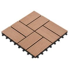 Vidaxl Talne plošče 22 kosov 30x30 cm 2 m2 WPC rjave