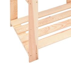 Vidaxl Stojalo s policami 3-nadstropno 60x38x90 cm borovina 150 kg