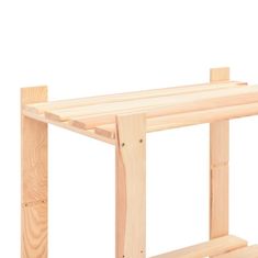 Vidaxl Stojalo s policami 3-nadstropno 60x38x90 cm borovina 150 kg