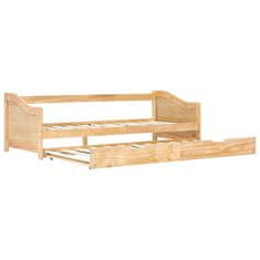 Vidaxl Izvlečni posteljni okvir iz borovine 90x200 cm