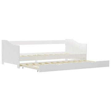 Vidaxl Izvlečni posteljni okvir bel iz borovine 90x200 cm