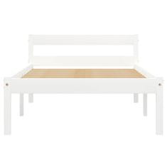 Vidaxl Posteljni okvir bel iz trdne borovine 100x200 cm