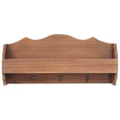 Vidaxl Stenski obešalnik za plašče rjav 50x10x23 cm les