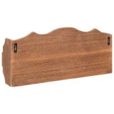 Vidaxl Stenski obešalnik za plašče rjav 50x10x23 cm les
