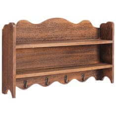 Vidaxl Stenski obešalnik za plašče rjav 50x10x30 cm les