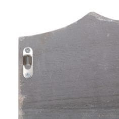 Vidaxl Stenski obešalnik za plašče siv 50x10x23 cm les