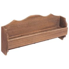 Vidaxl Stenski obešalnik za plašče rjav 50x10x23 cm les