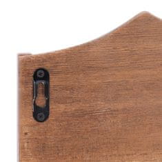 Vidaxl Stenski obešalnik za plašče rjav 50x10x23 cm les
