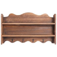 Vidaxl Stenski obešalnik za plašče rjav 50x10x30 cm les