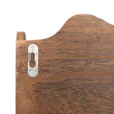 Vidaxl Stenski obešalnik za plašče rjav 50x10x30 cm les