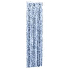 Greatstore Zavesa proti mrčesu iz šenilje 56x185 cm modra, bela in srebrna