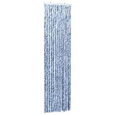 Vidaxl Zavesa proti mrčesu iz šenilje 56x185 cm modra, bela in srebrna