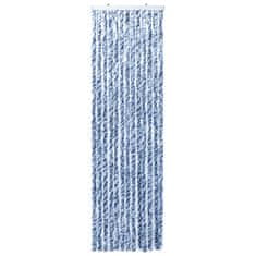Vidaxl Zavesa proti mrčesu iz šenilje 56x185 cm modra, bela in srebrna