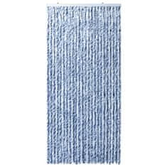 Greatstore Zavesa proti mrčesu iz šenilje 100x220 cm modra, bela, srebrna