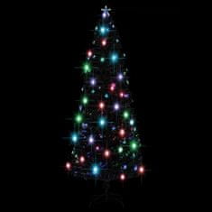 Vidaxl Osvetljena novoletna jelka s stojalom in LED 240 cm optična vlakna