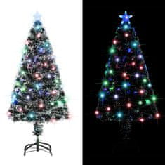 Vidaxl Osvetljena novoletna jelka s stojalom in LED 120 cm optična vlakna