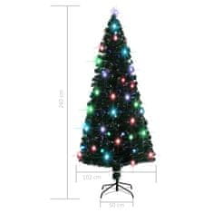 Vidaxl Osvetljena novoletna jelka s stojalom in LED 210 cm optična vlakna