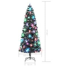 Vidaxl Osvetljena novoletna jelka s stojalom in LED 240 cm optična vlakna