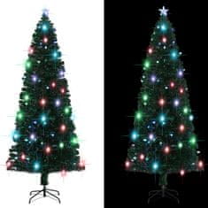Vidaxl Osvetljena novoletna jelka s stojalom in LED 240 cm optična vlakna