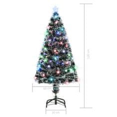Vidaxl Osvetljena novoletna jelka s stojalom in LED 120 cm optična vlakna
