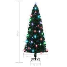 Vidaxl Osvetljena novoletna jelka s stojalom in LED 240 cm optična vlakna