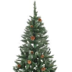 Vidaxl Umetna novoletna jelka z LED lučkami in bučkami 210 cm