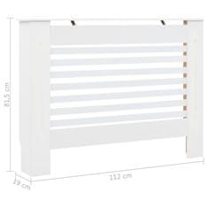 Vidaxl Pokrovi za radiatorje 2 kosa beli 112x19x81,5 cm mediapan