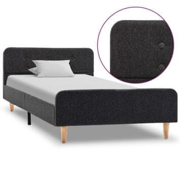 Vidaxl Posteljni okvir temno sivo platno 90x200 cm