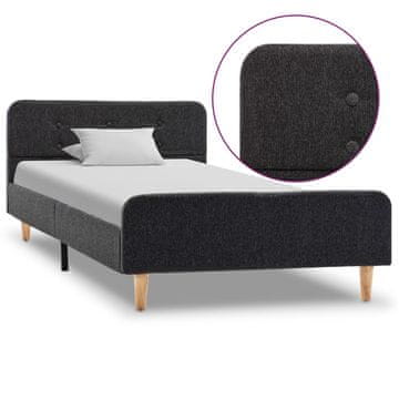 Vidaxl Posteljni okvir temno sivo platno 100x200 cm
