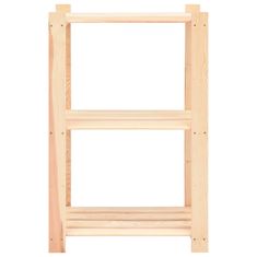 Vidaxl Stojalo s policami 3-nadstropno 60x38x90 cm borovina 150 kg