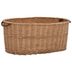 Vidaxl Košara za drva z ročaji za prenašanje 78x54x34 cm naravna vrba