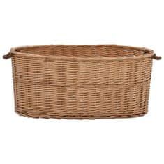 Vidaxl Košara za drva z ročaji za prenašanje 78x54x34 cm naravna vrba
