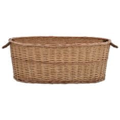 Vidaxl Košara za drva z ročaji za prenašanje 88x57x34 cm naravna vrba
